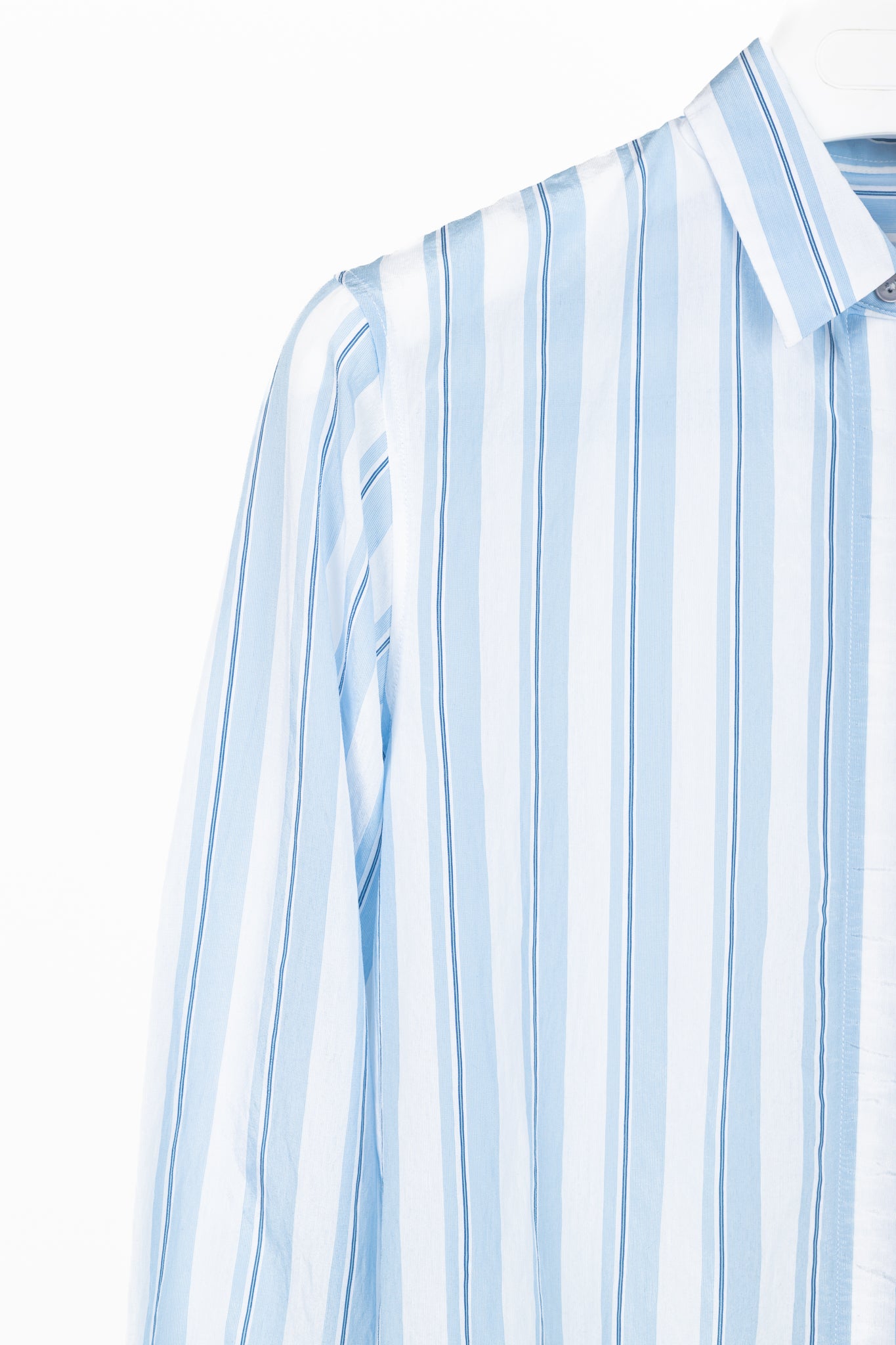 PS Paul Smith Blue & White Striped Buttoned-Back Shirt