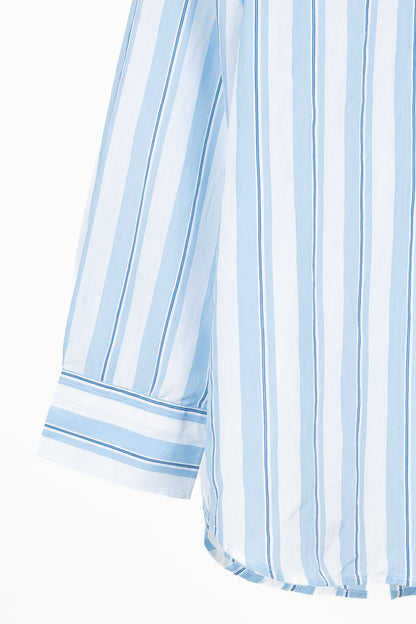 PS Paul Smith Blue & White Striped Buttoned-Back Shirt
