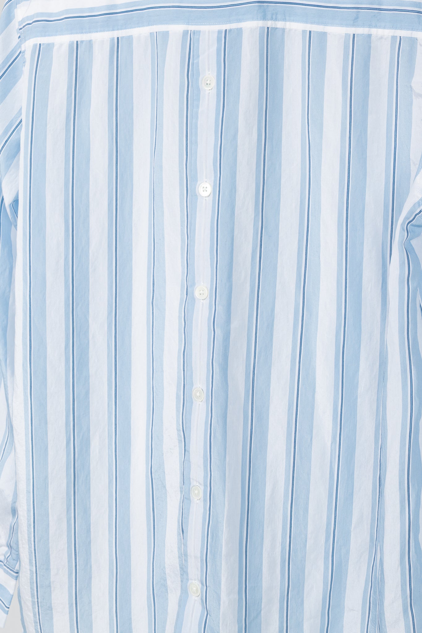PS Paul Smith Blue & White Striped Buttoned-Back Shirt