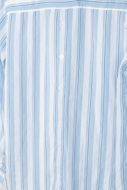PS Paul Smith Blue & White Striped Buttoned-Back Shirt