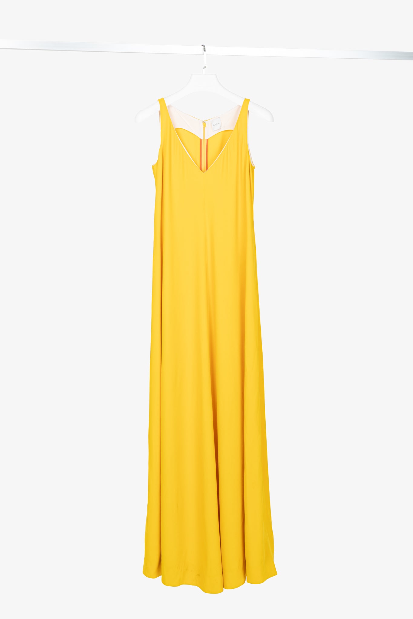 Paul Smith Yellow Crepe Sleeveless Maxi Dress