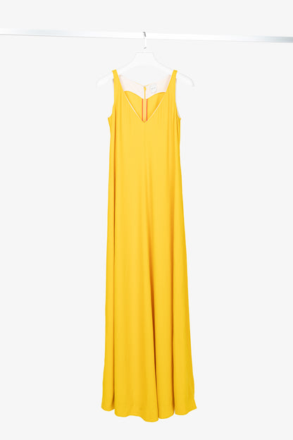 Paul Smith Yellow Crepe Sleeveless Maxi Dress