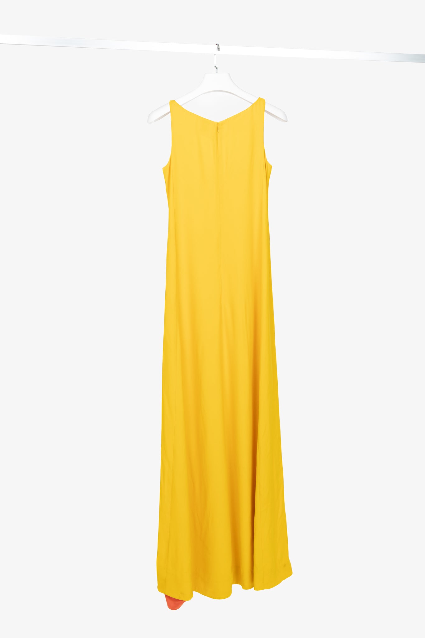 Paul Smith Yellow Crepe Sleeveless Maxi Dress