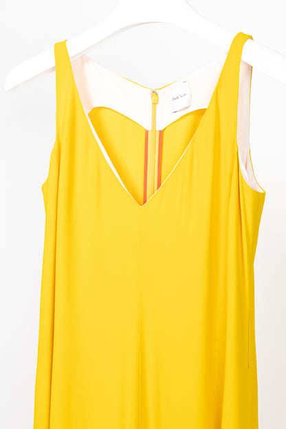 Paul Smith Yellow Crepe Sleeveless Maxi Dress