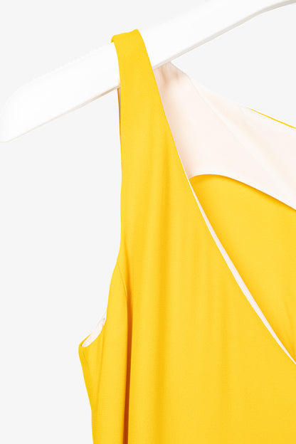 Paul Smith Yellow Crepe Sleeveless Maxi Dress