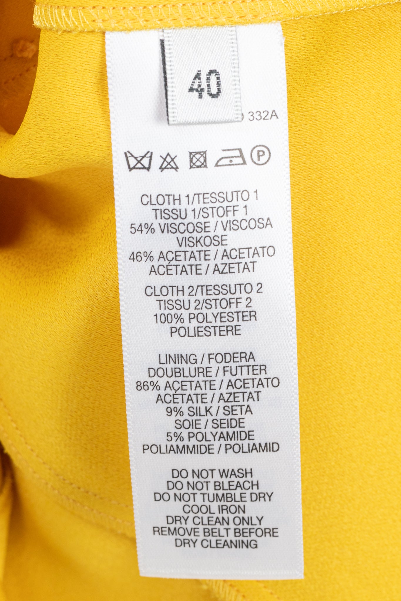 Paul Smith Yellow Crepe Sleeveless Maxi Dress