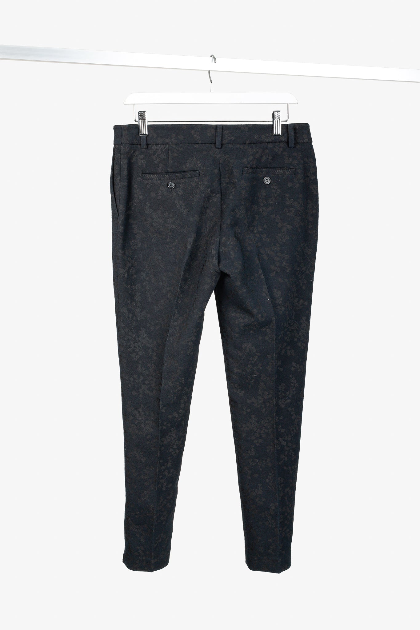 Paul & Joe Black & Brown Floral-Jacquard Twill Trousers