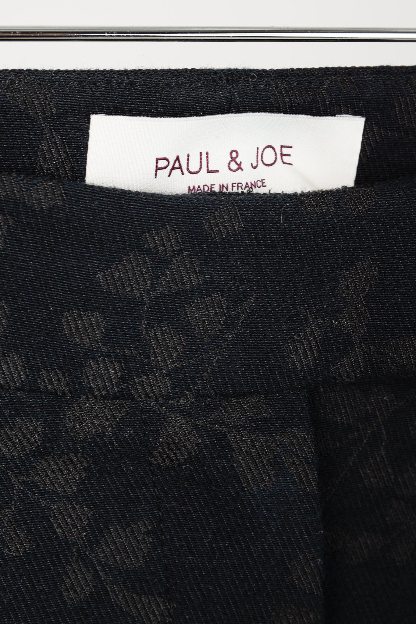 Paul & Joe Black & Brown Floral-Jacquard Twill Trousers