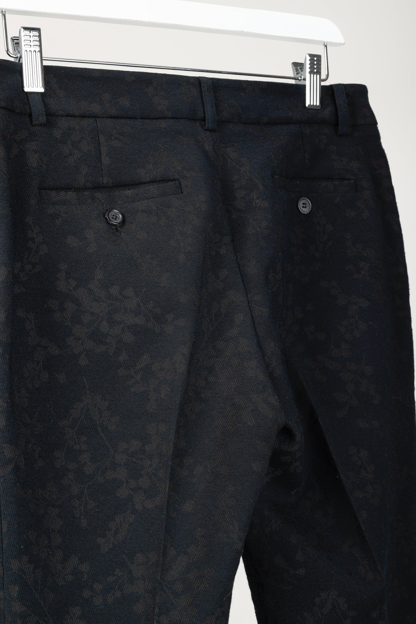 Paul & Joe Black & Brown Floral-Jacquard Twill Trousers