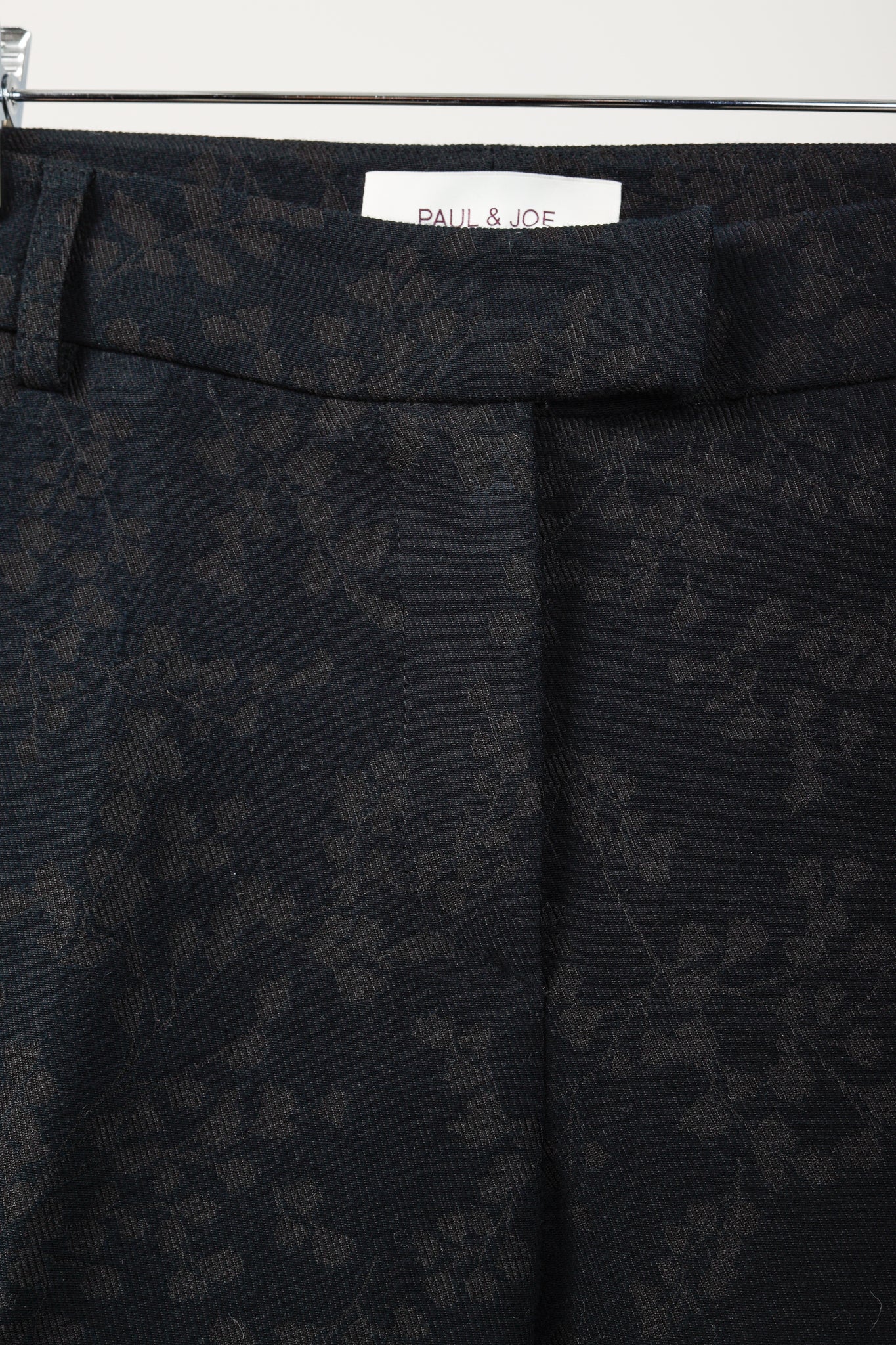 Paul & Joe Black & Brown Floral-Jacquard Twill Trousers