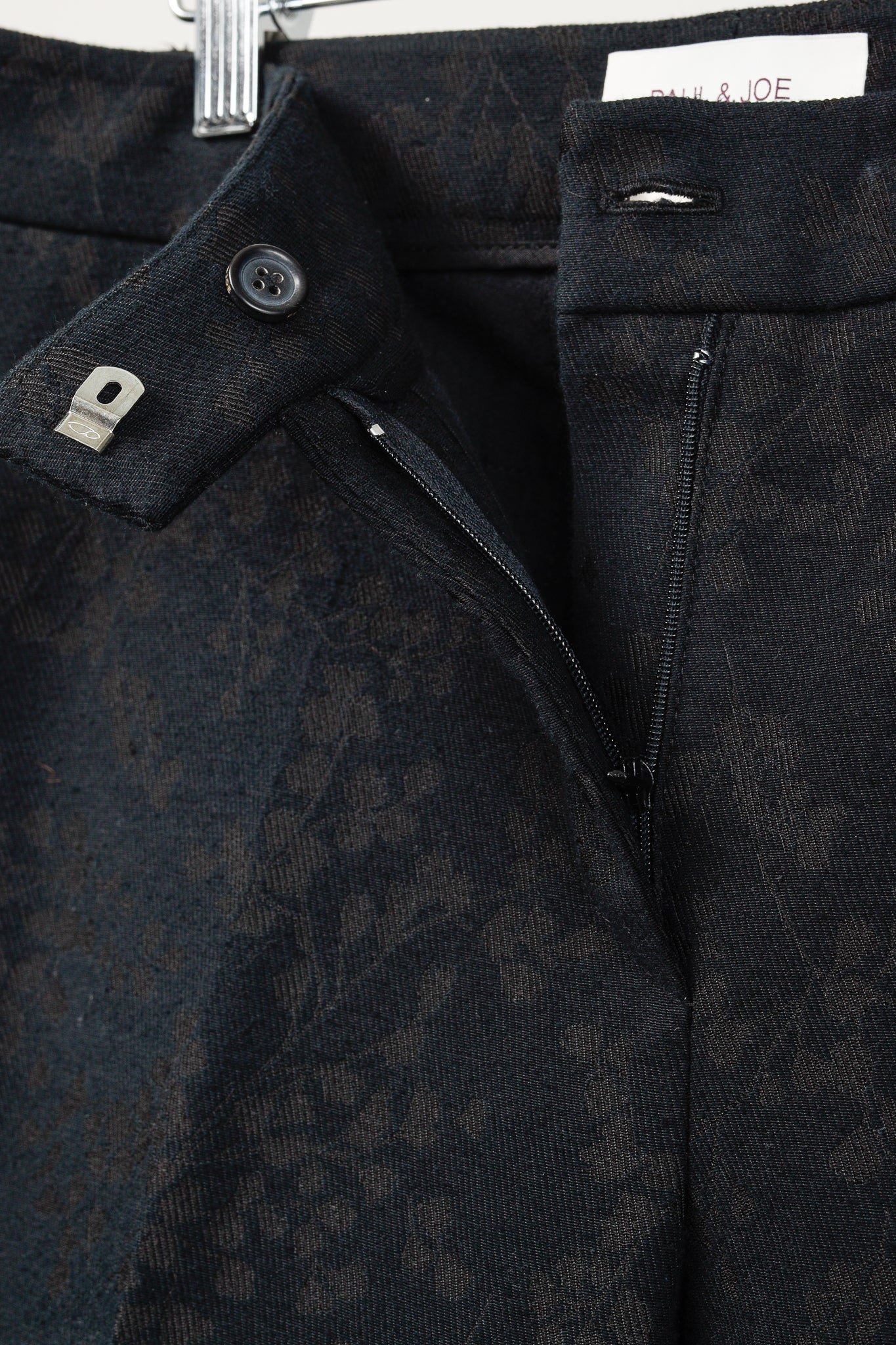 Paul & Joe Black & Brown Floral-Jacquard Twill Trousers