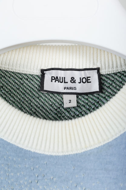 Paul & Joe SS/18 Blue Vegas-Print Cotton Short-Sleeve Sweater