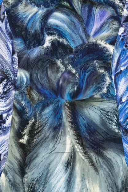 Peter Pilotto K Blue & Black Abstract Printed Crepe Handkerchief-Hem Skirt