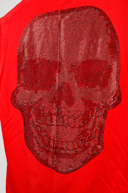 Philipp Plein Red Patch Rhinestone-Skull Tee