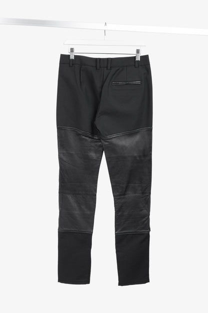 3.1 Phillip Lim PF13 Wader Charcoal Cotton Leather-Trim Skinny Pants