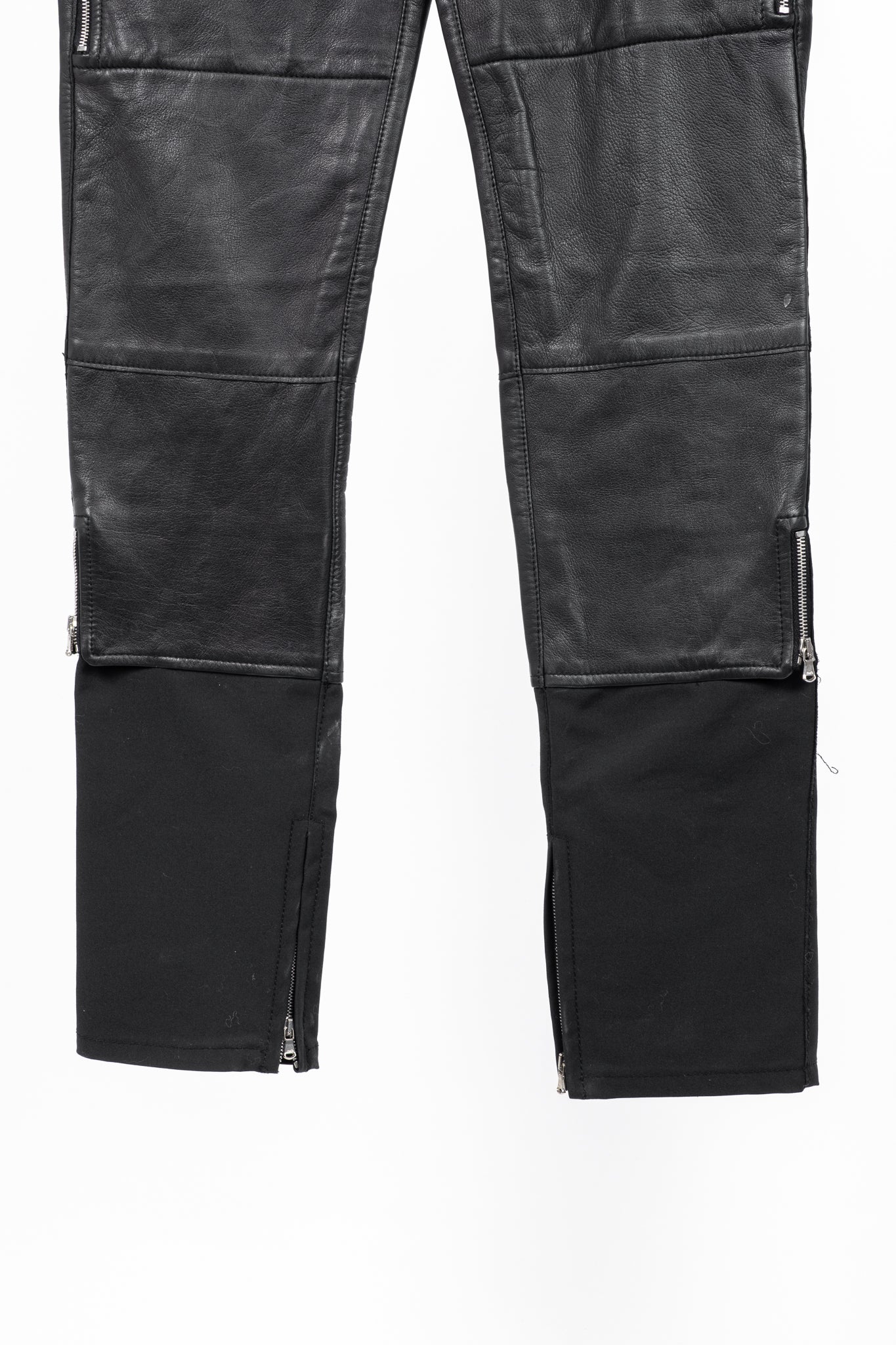 3.1 Phillip Lim PF13 Wader Charcoal Cotton Leather-Trim Skinny Pants