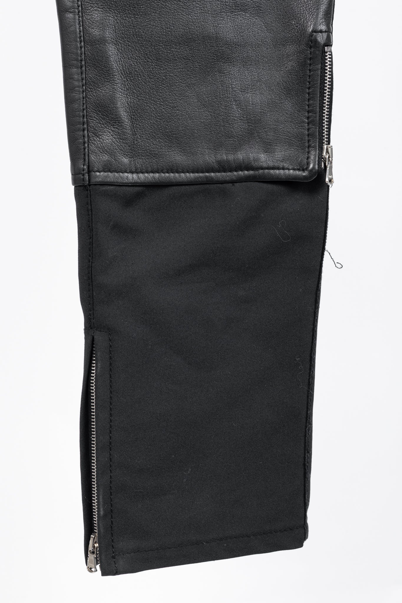3.1 Phillip Lim PF13 Wader Charcoal Cotton Leather-Trim Skinny Pants
