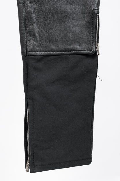 3.1 Phillip Lim PF13 Wader Charcoal Cotton Leather-Trim Skinny Pants