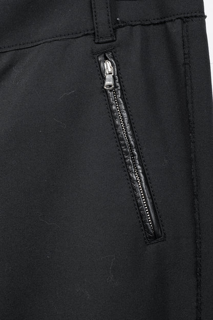 3.1 Phillip Lim PF13 Wader Charcoal Cotton Leather-Trim Skinny Pants