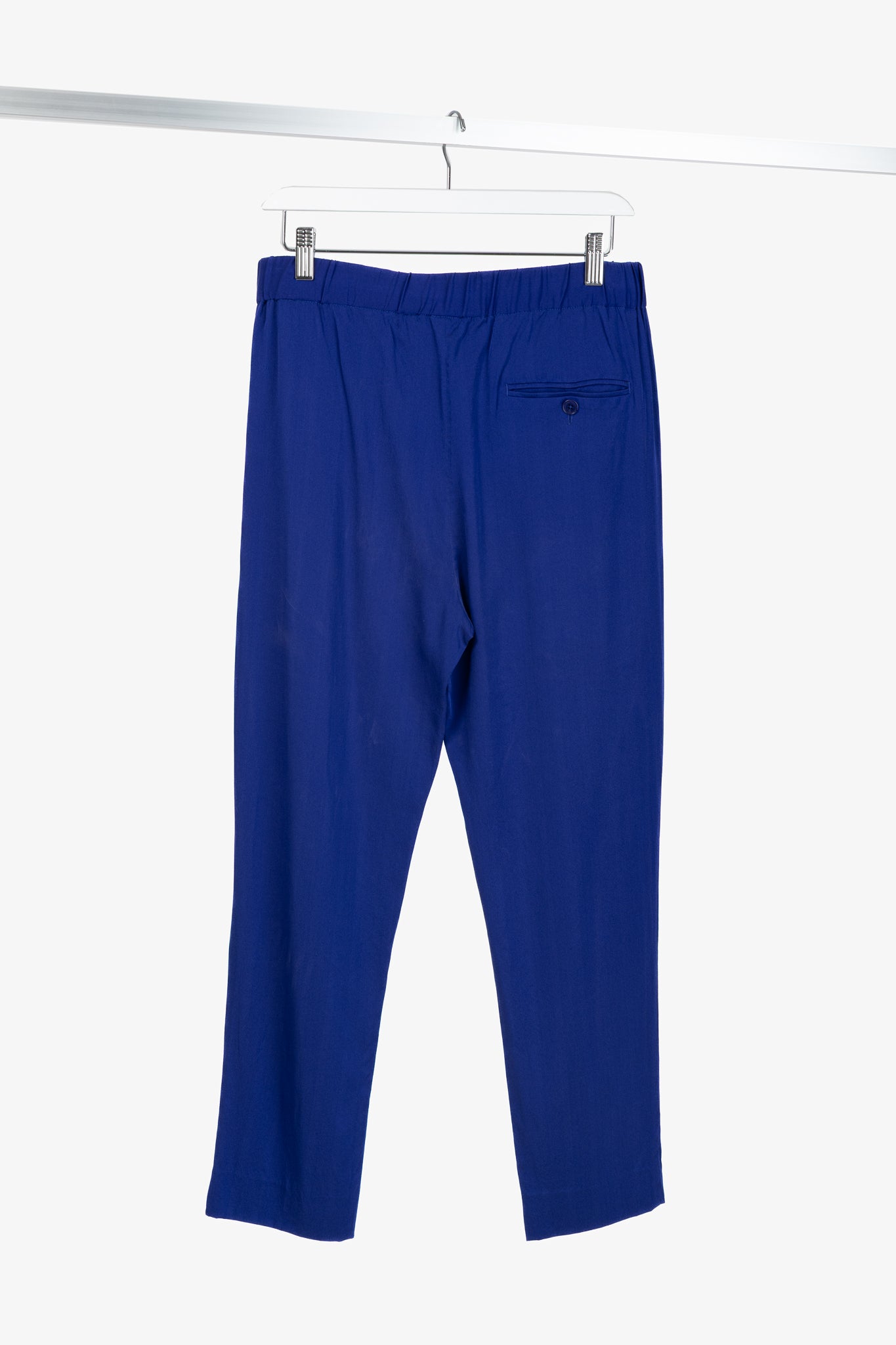 3.1 Phillip Lim AW/14 Blue Silk Crepe Draped Pocket Trousers