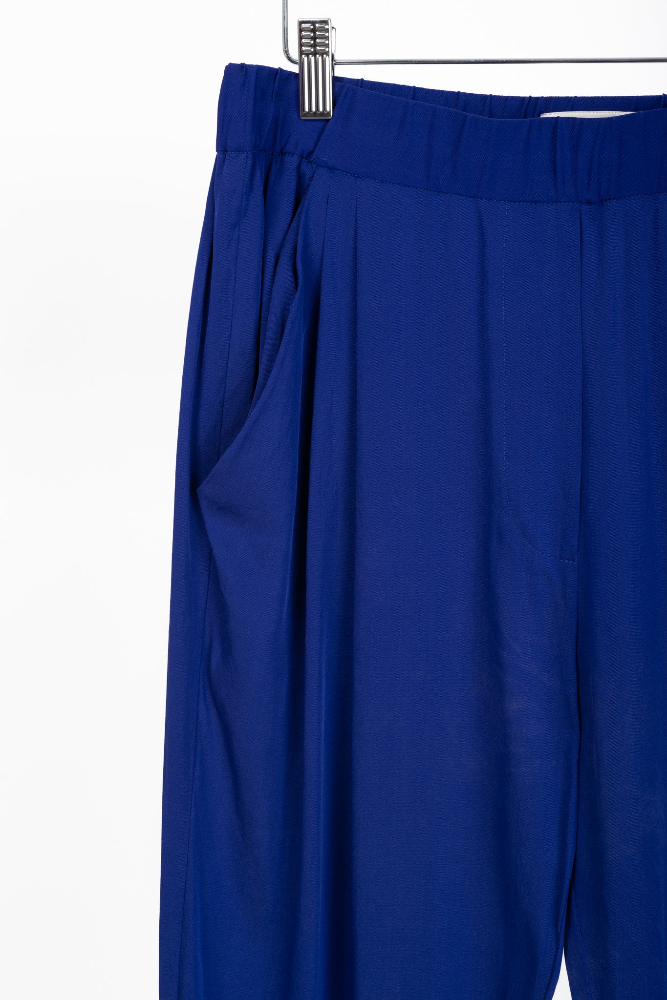 3.1 Phillip Lim AW/14 Blue Silk Crepe Draped Pocket Trousers