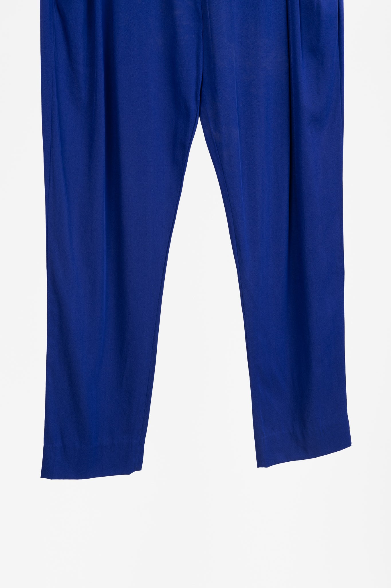 3.1 Phillip Lim AW/14 Blue Silk Crepe Draped Pocket Trousers
