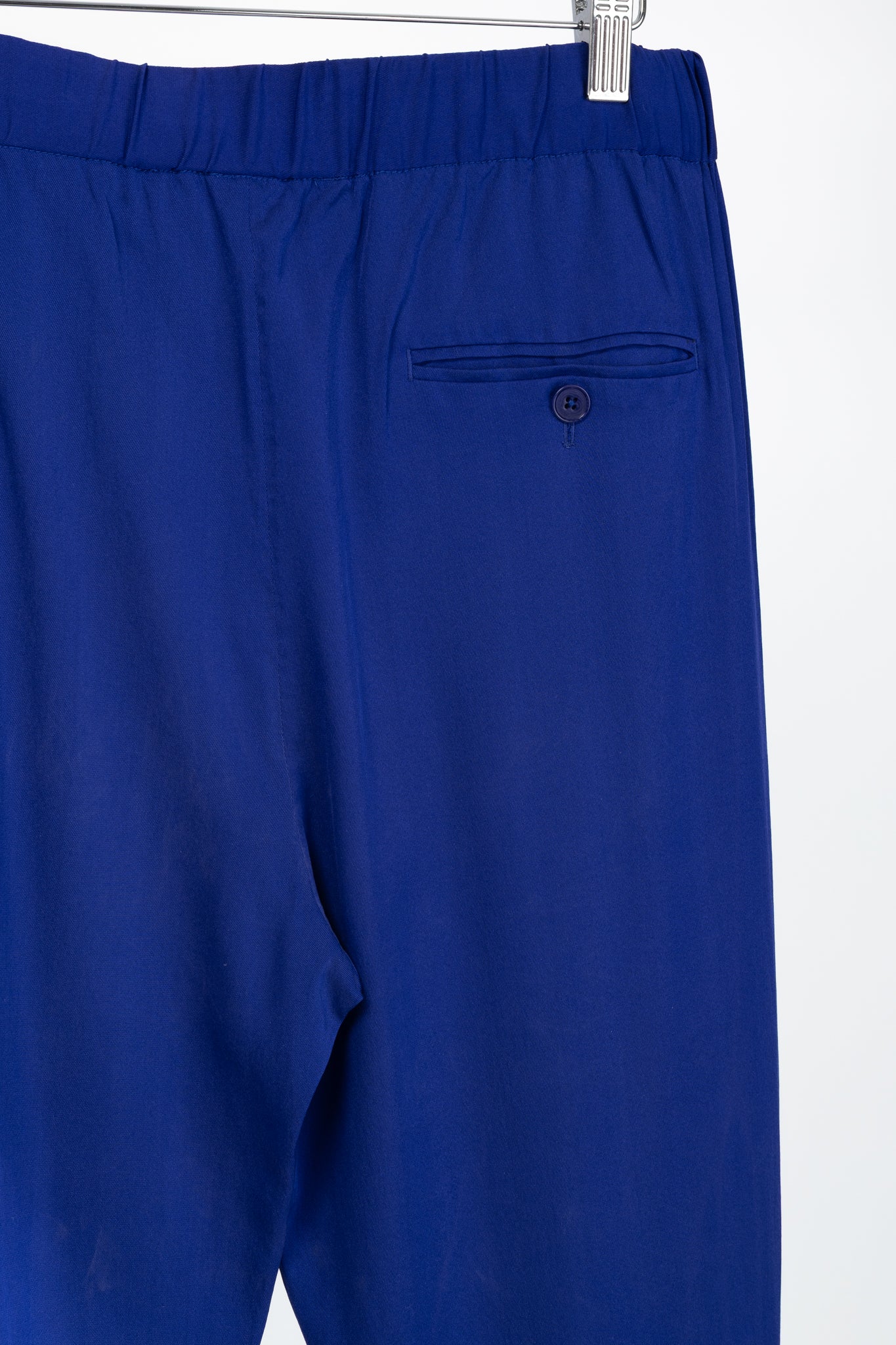 3.1 Phillip Lim AW/14 Blue Silk Crepe Draped Pocket Trousers