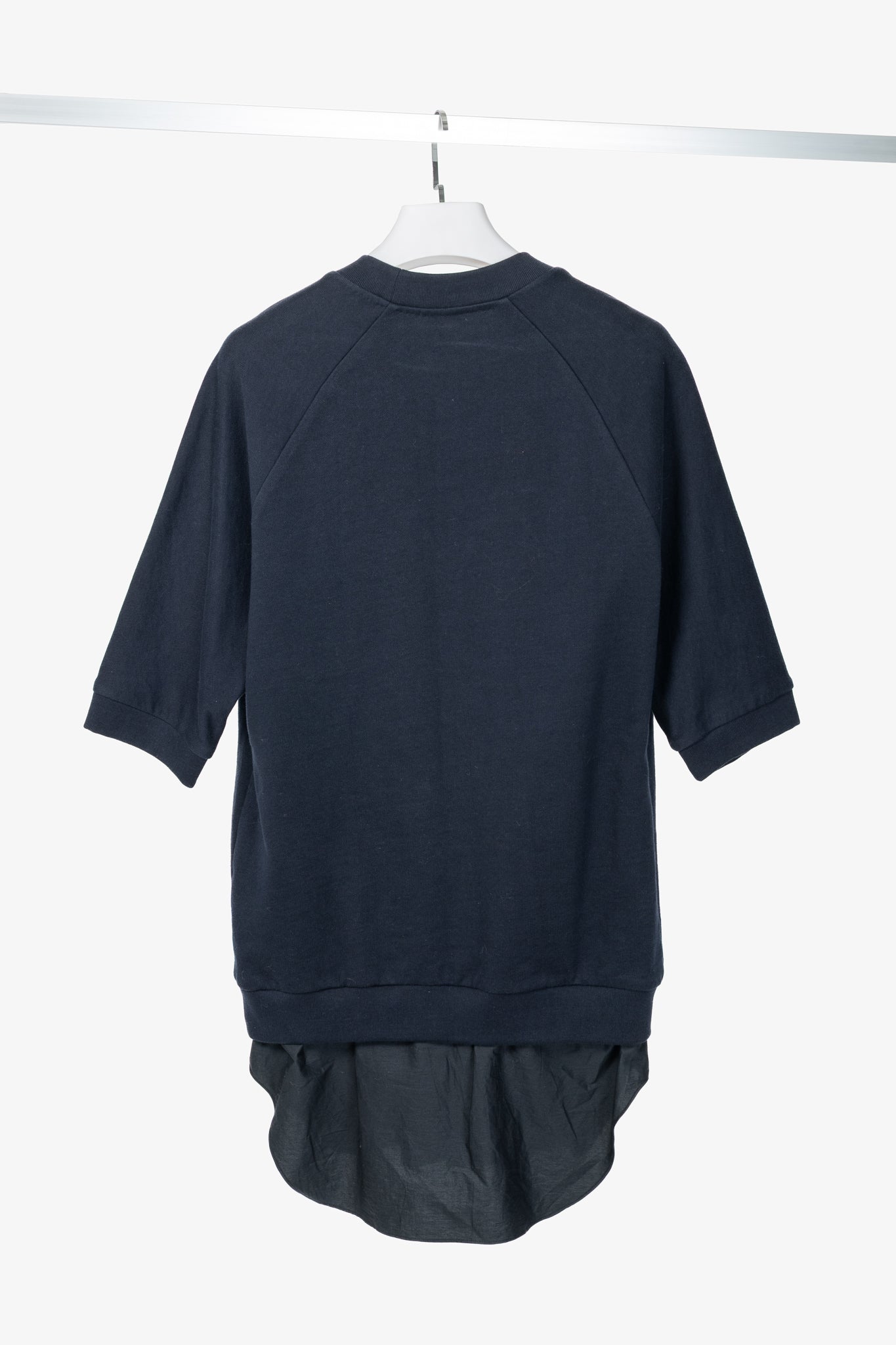 3.1 Phillip Lim SS13 Navy Short-Sleeve Pullover with Poplin Shirt Tail