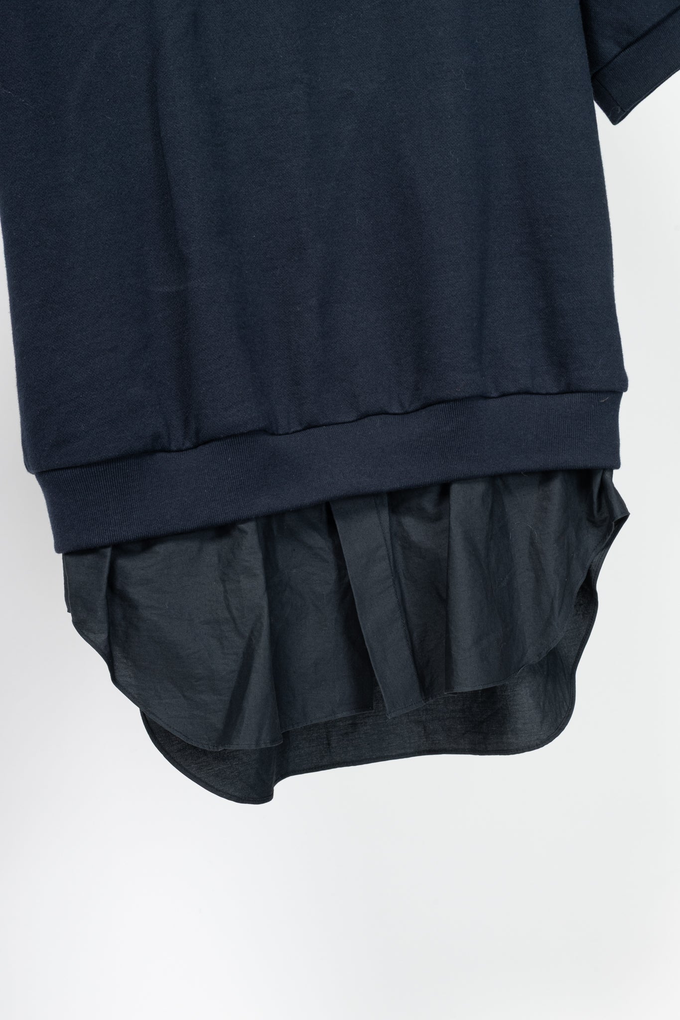 3.1 Phillip Lim SS13 Navy Short-Sleeve Pullover with Poplin Shirt Tail