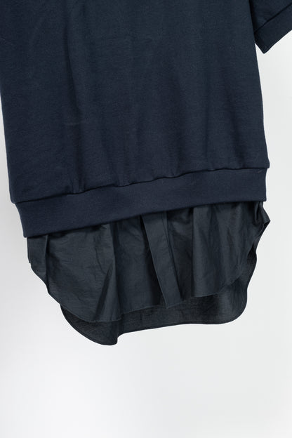 3.1 Phillip Lim SS13 Navy Short-Sleeve Pullover with Poplin Shirt Tail