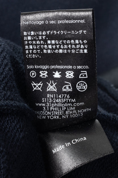 3.1 Phillip Lim SS13 Navy Short-Sleeve Pullover with Poplin Shirt Tail