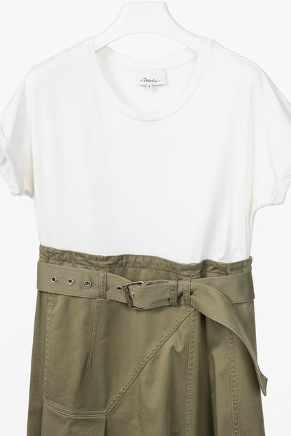 3.1 Phillip Lim R18 "Green" Utility Belted T-Shirt Dress