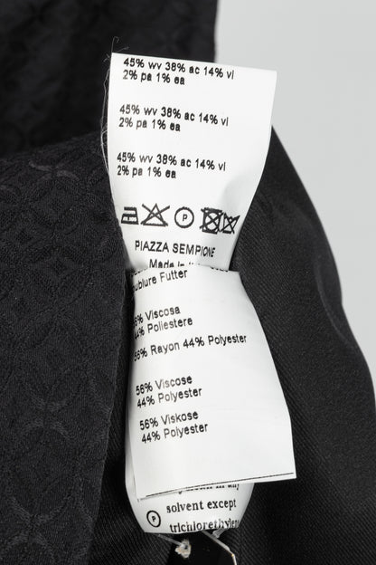 Piazza Sempione Black Geometric-Jacquard Cowl-Neck Dress