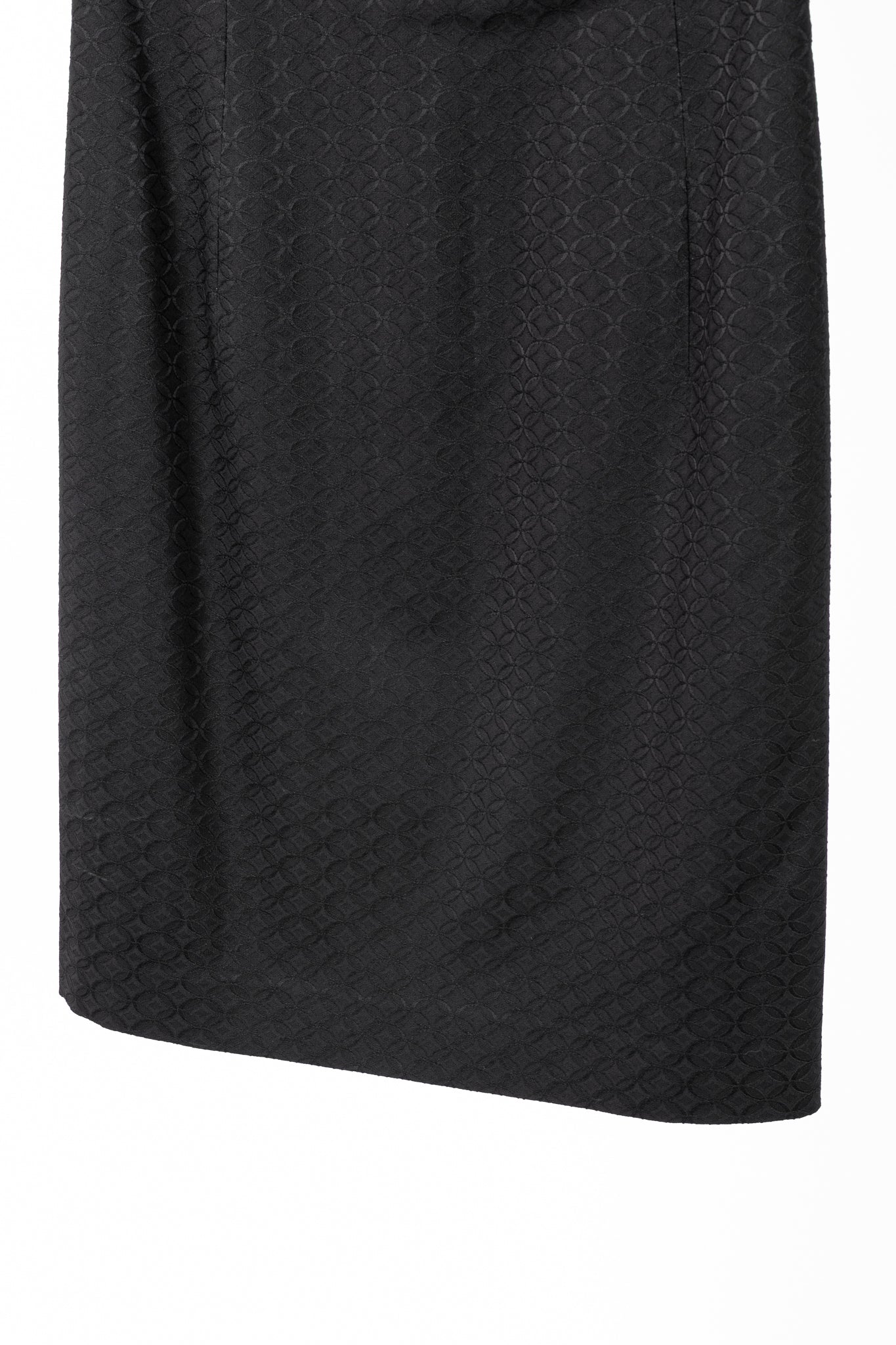 Piazza Sempione Black Geometric-Jacquard Cowl-Neck Dress