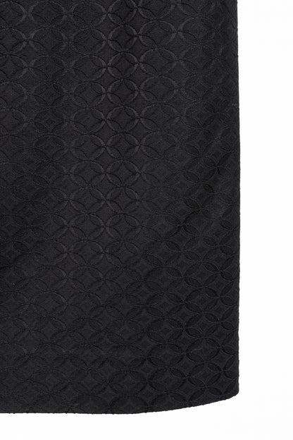 Piazza Sempione Black Geometric-Jacquard Cowl-Neck Dress