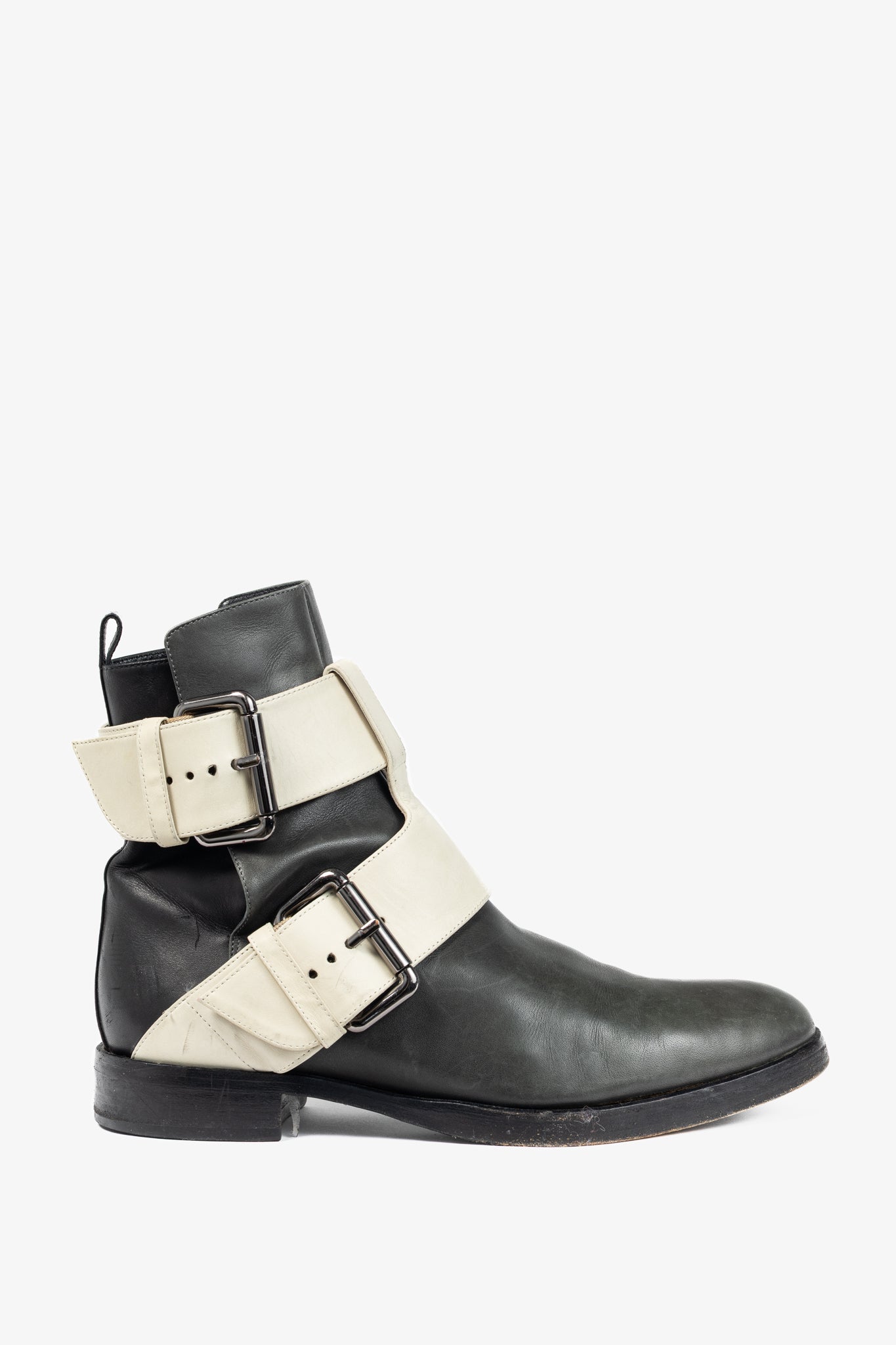 Pierre Hardy PF/14 Classic Green Colourblock Leather Buckled-Strap Booties