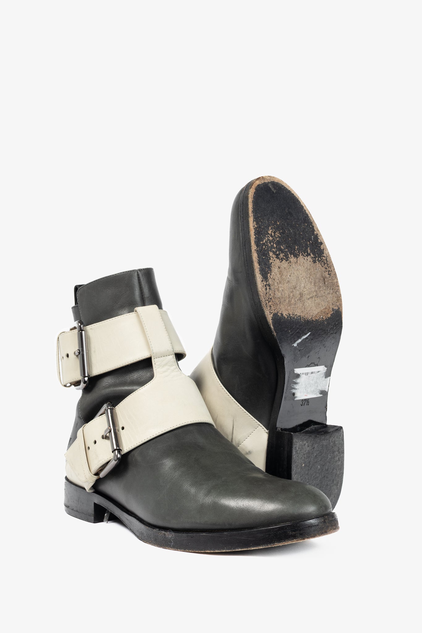 Pierre Hardy PF/14 Classic Green Colourblock Leather Buckled-Strap Booties