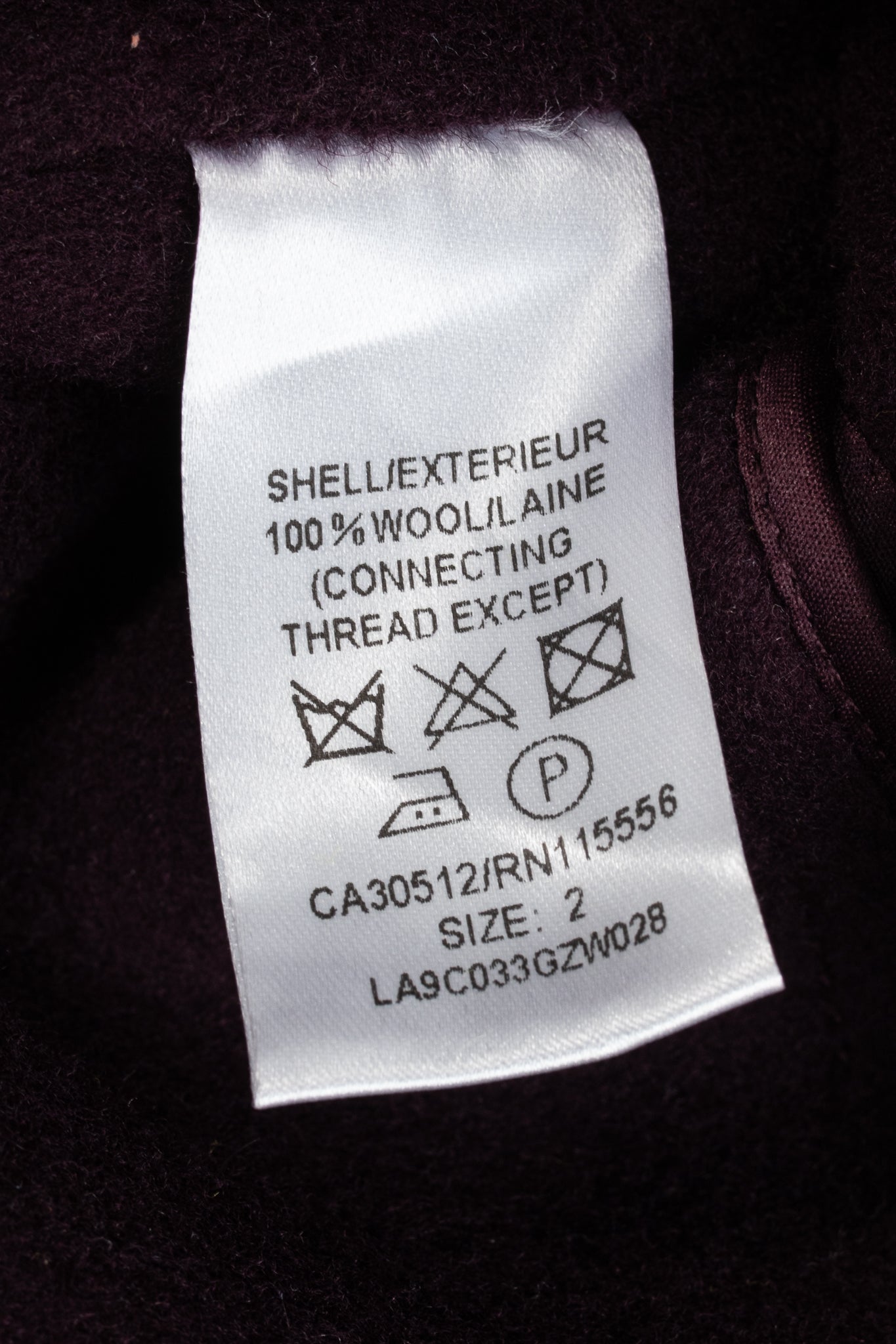PORTS Eggplant Double-Face-Wool Belted Coat