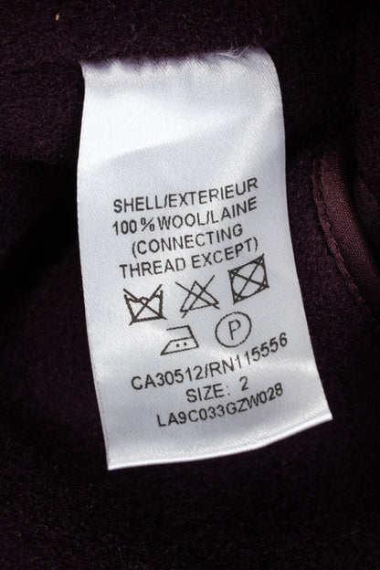 PORTS Eggplant Double-Face-Wool Belted Coat