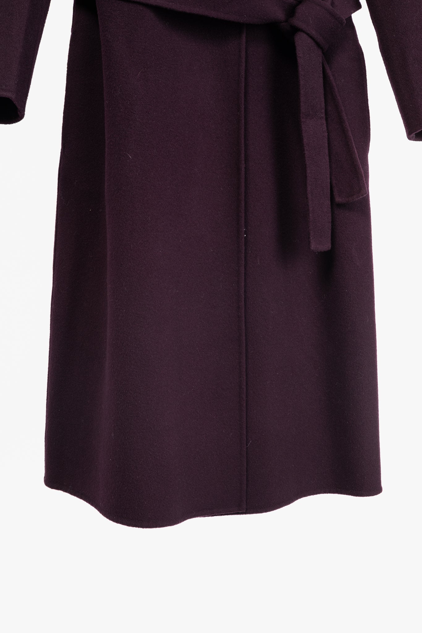 PORTS Eggplant Double-Face-Wool Belted Coat