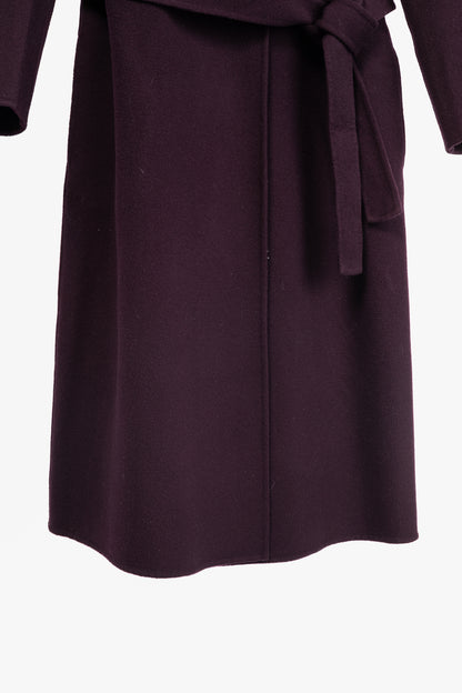 PORTS Eggplant Double-Face-Wool Belted Coat