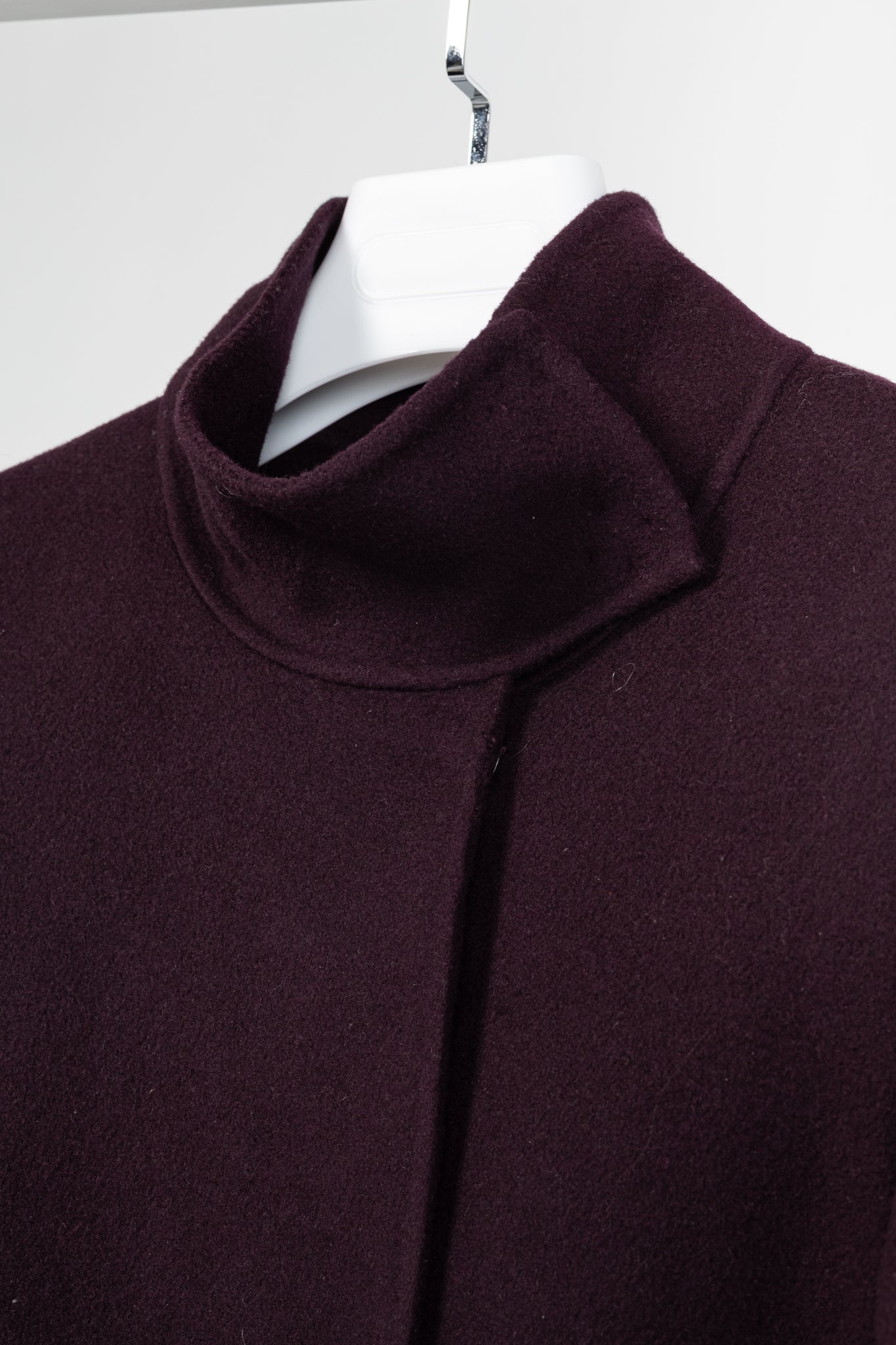 PORTS Eggplant Double-Face-Wool Belted Coat