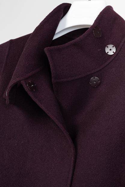 PORTS Eggplant Double-Face-Wool Belted Coat