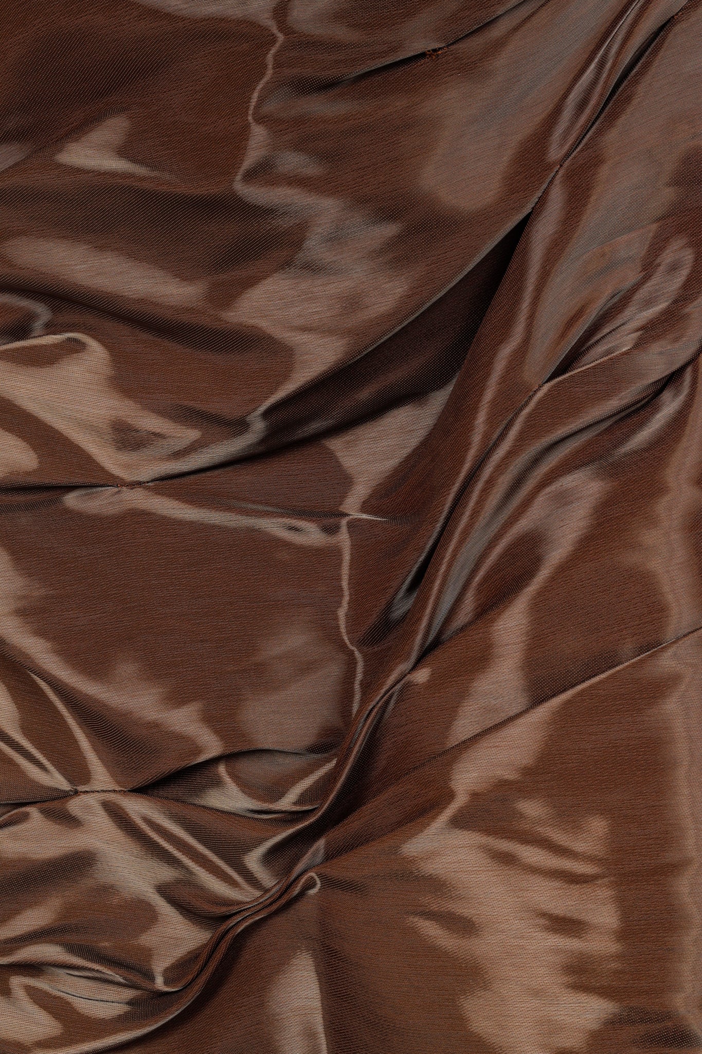 Ports 1961 AW/10 Runway Brown Shiny Off-The-Shoulder Mini Dress