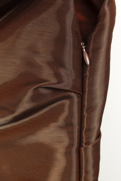 Ports 1961 AW/10 Runway Brown Shiny Off-The-Shoulder Mini Dress
