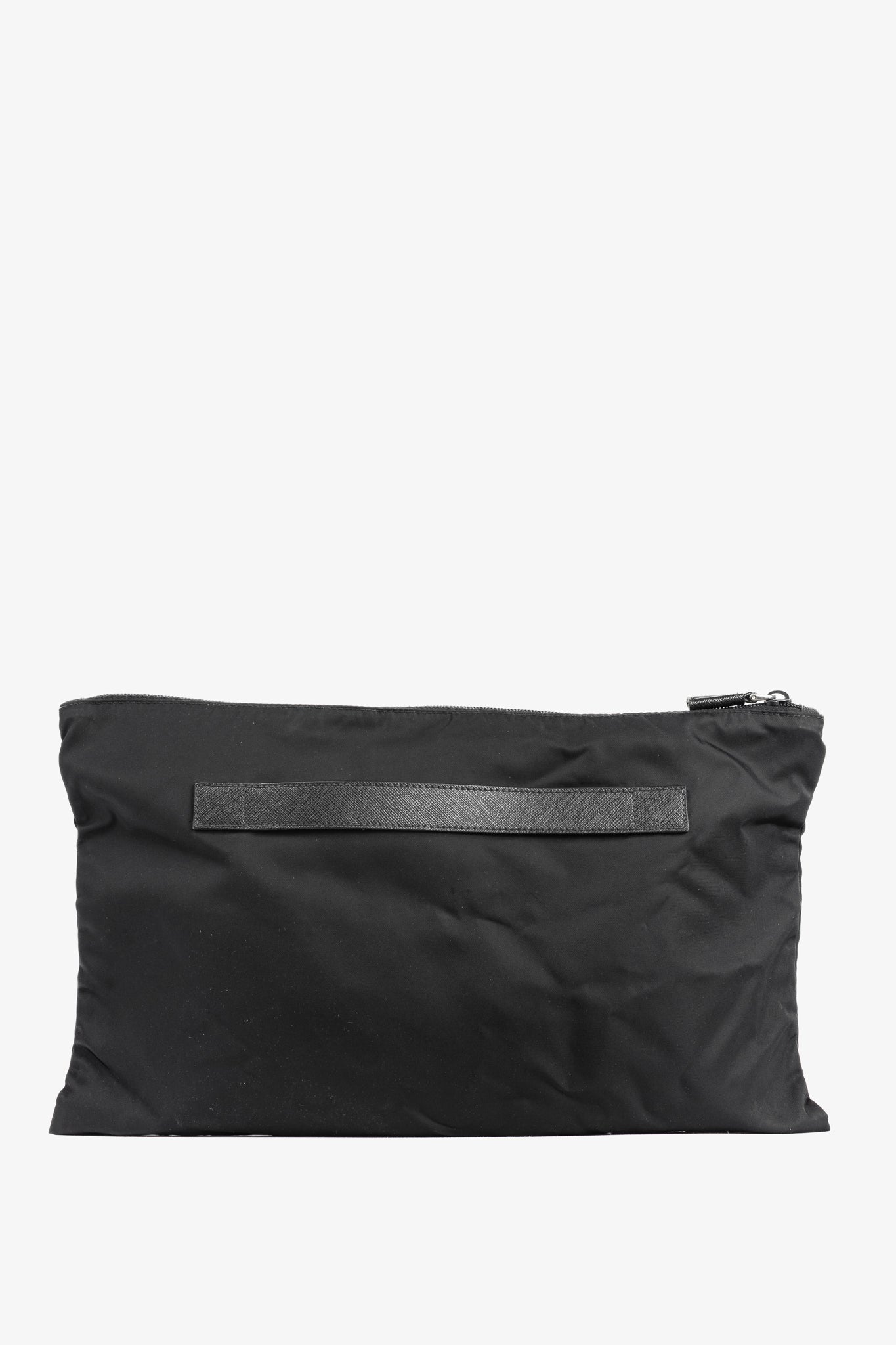 Prada Nero Tessuto Nylon Logo Clutch