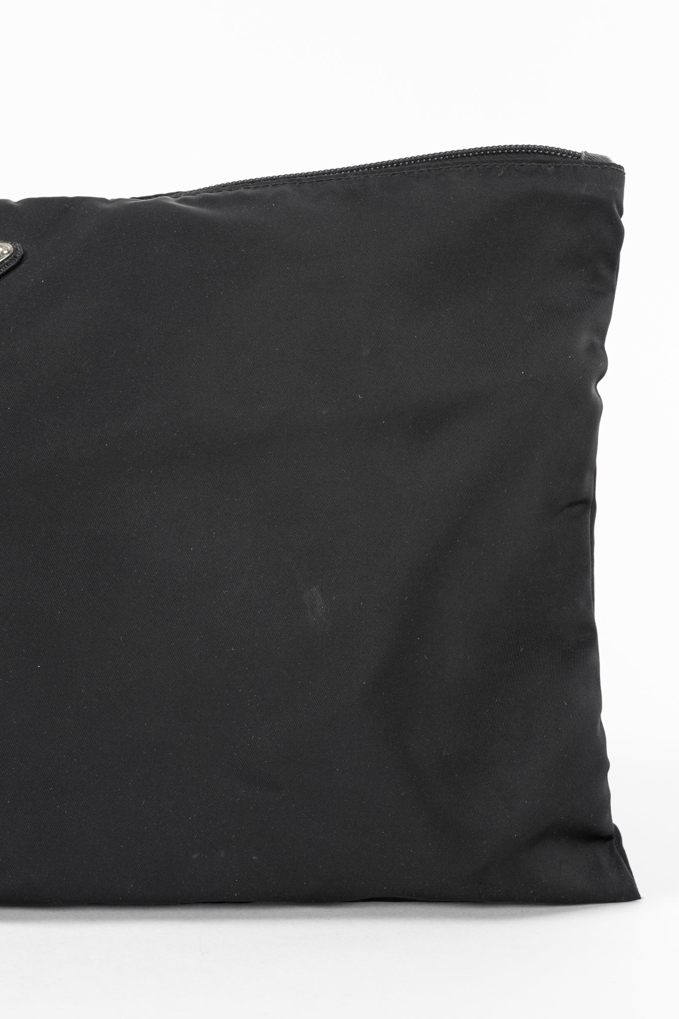 Prada Nero Tessuto Nylon Logo Clutch