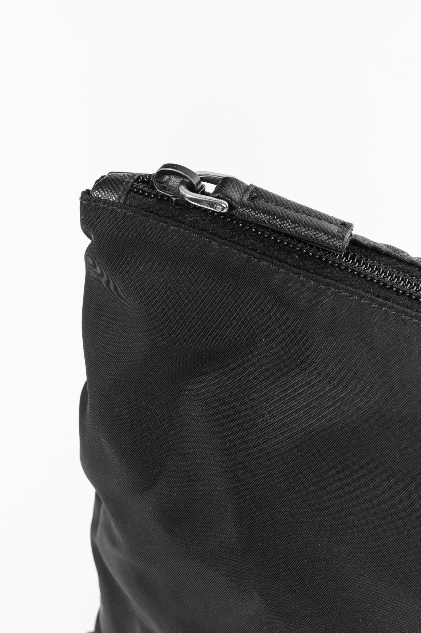Prada Nero Tessuto Nylon Logo Clutch