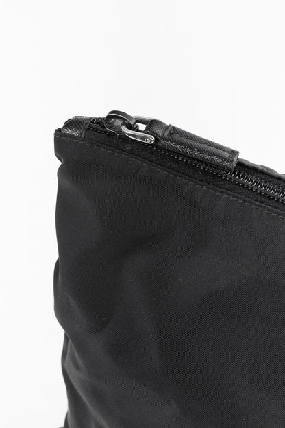 Prada Nero Tessuto Nylon Logo Clutch