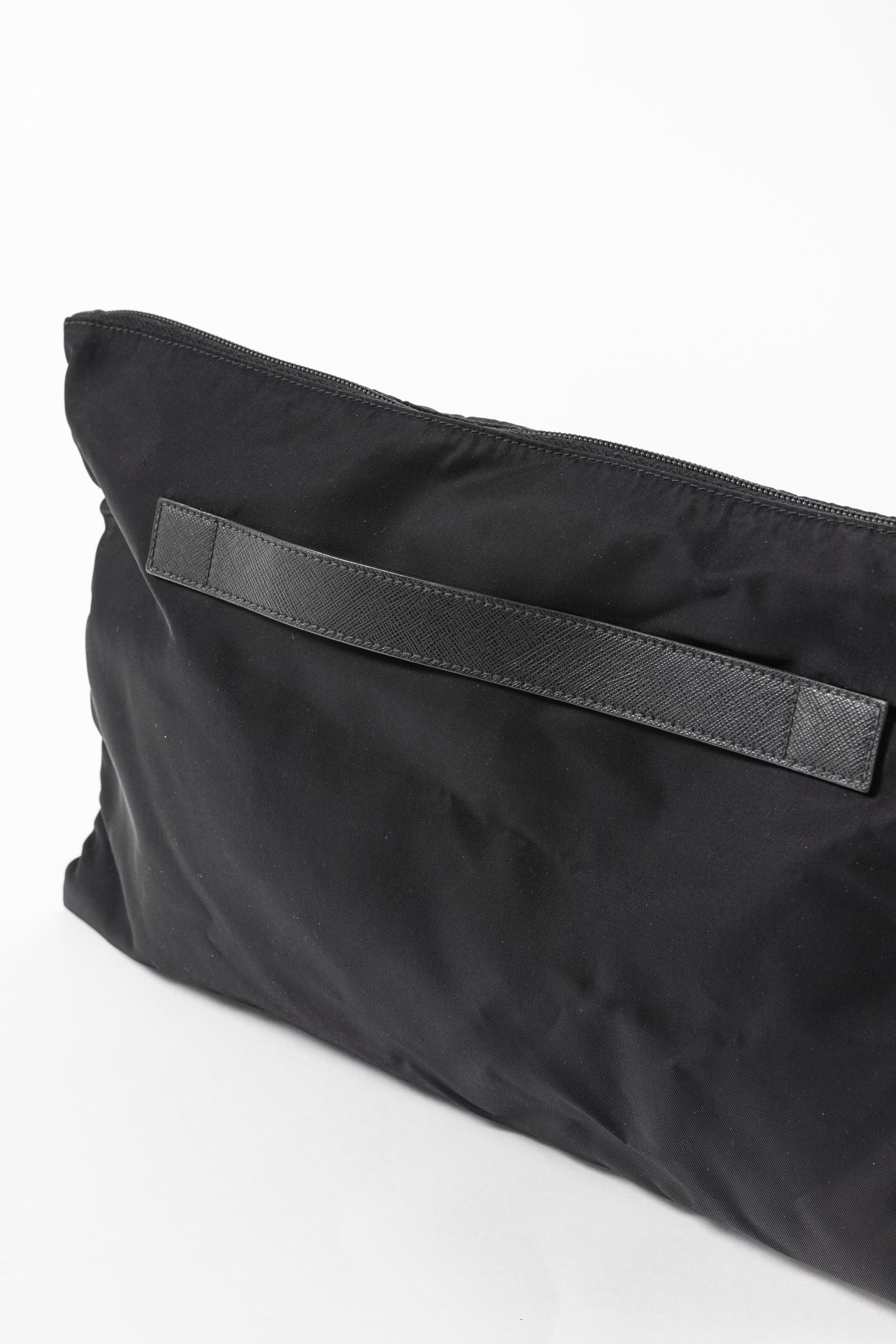 Prada Nero Tessuto Nylon Logo Clutch